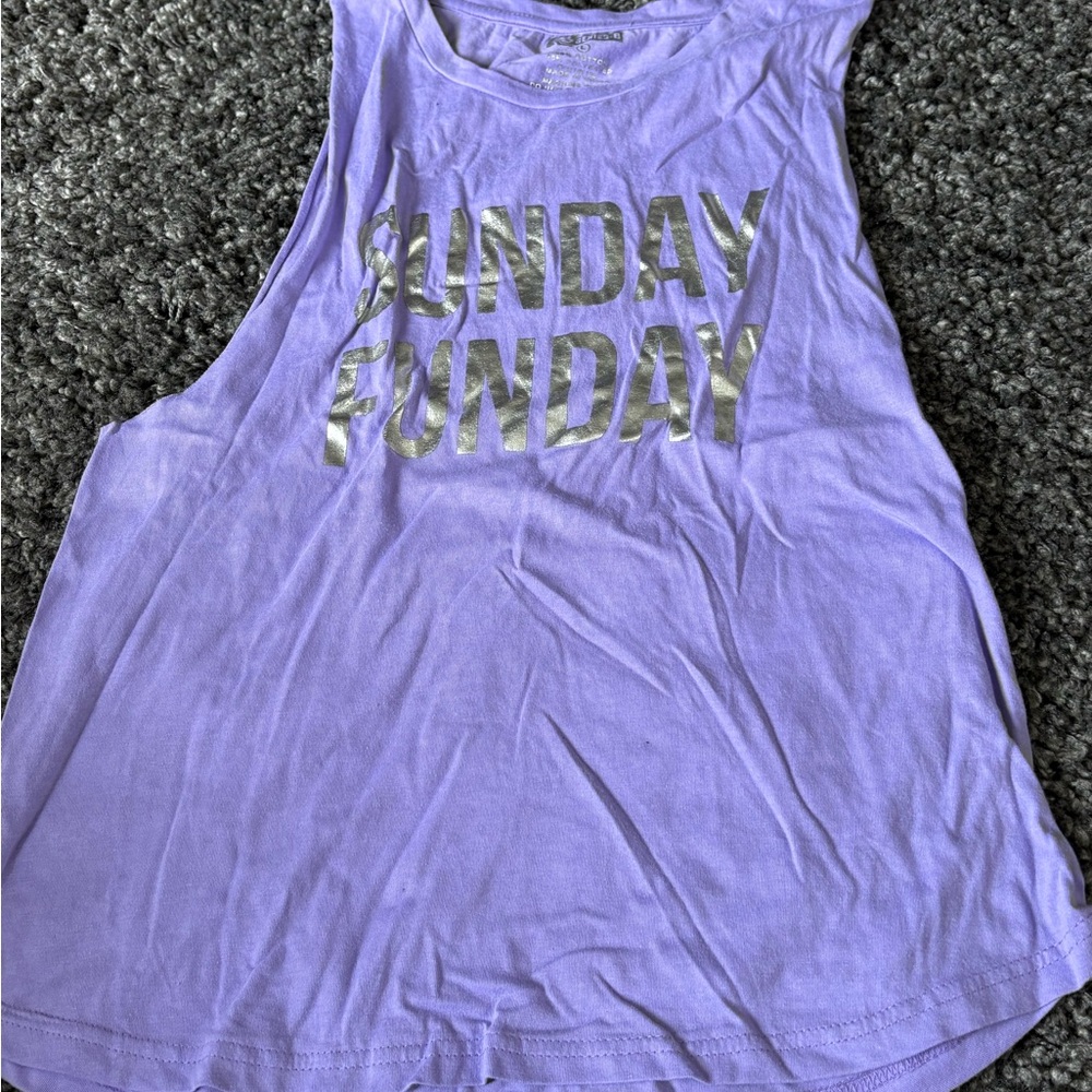Purple Boxy Muscle Tee with Relaxed Fit